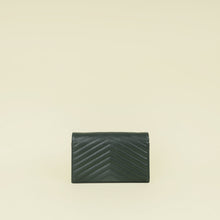 YSL Emerald Green Classic Cassandre Chevron Chain Wallet