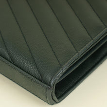 YSL Emerald Green Classic Cassandre Chevron Chain Wallet