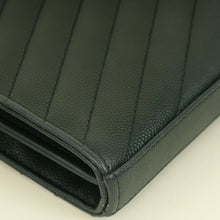 YSL Emerald Green Classic Cassandre Chevron Chain Wallet