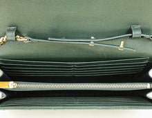 YSL Emerald Green Classic Cassandre Chevron Chain Wallet