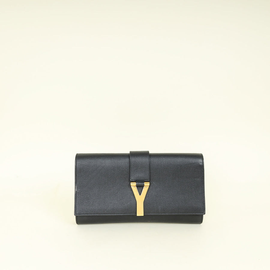 YSL Black Y Ligne Clutch