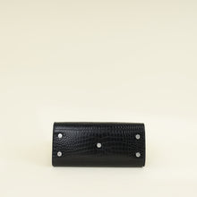 YSL Black Sac De Jour Baby Croco Embossed Bag