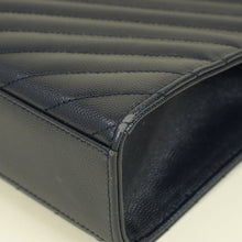 YSL Indigo Blue Monogram Envelope Chevron Large Satchel Bag