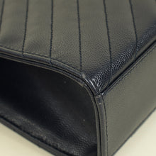 YSL Indigo Blue Monogram Envelope Chevron Large Satchel Bag