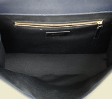 YSL Indigo Blue Monogram Envelope Chevron Large Satchel Bag