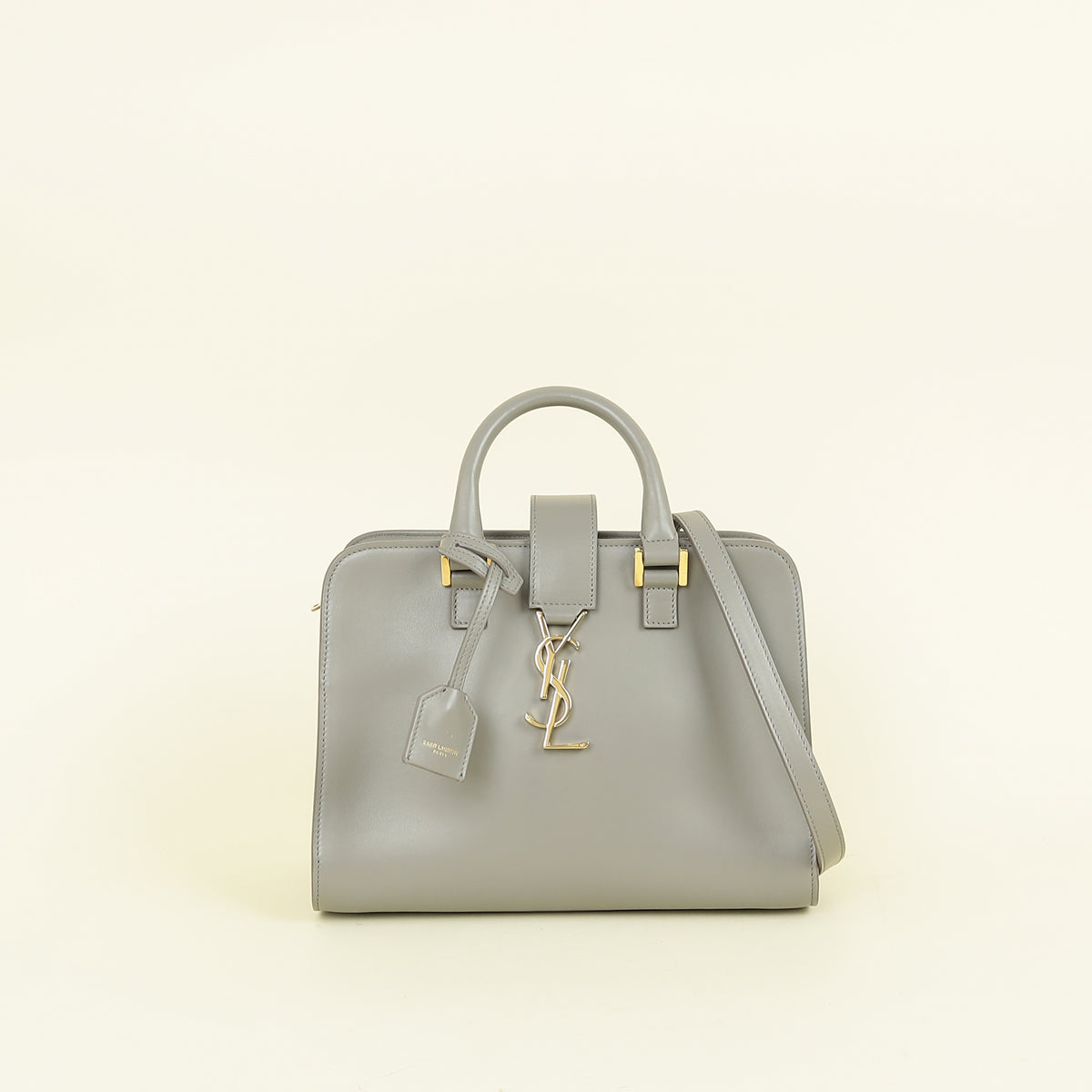 YSL Grey Baby Monogram Cabas Bag