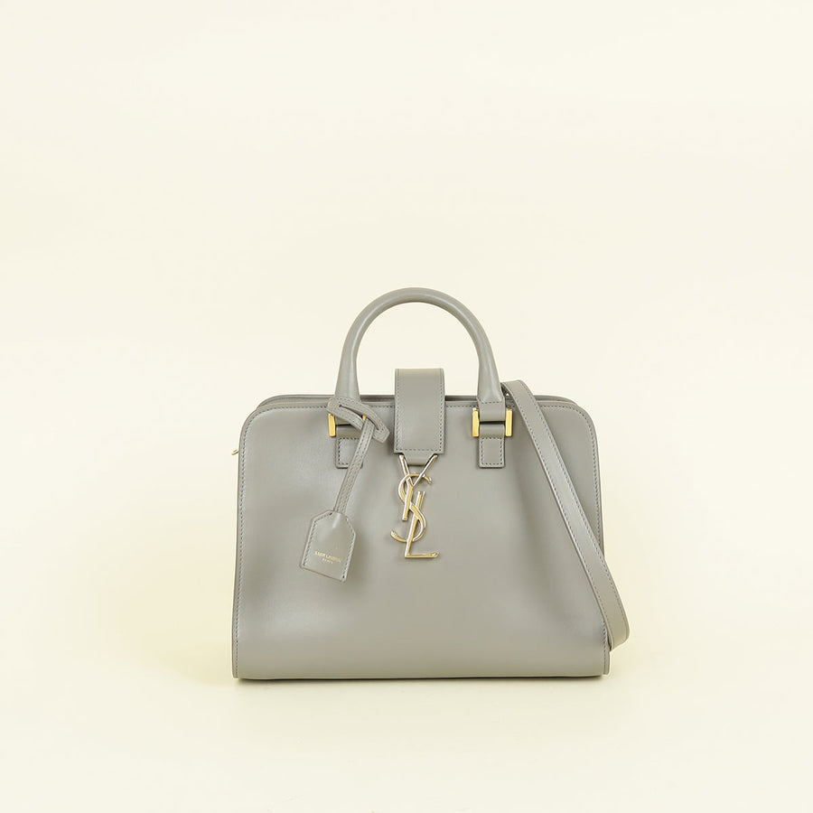 YSL Grey Baby Monogram Cabas Bag