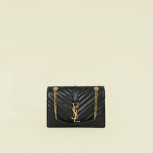 YSL Black Chevron Satchel Flap Medium Shoulder Bag