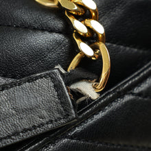 YSL Black Chevron Satchel Flap Medium Shoulder Bag