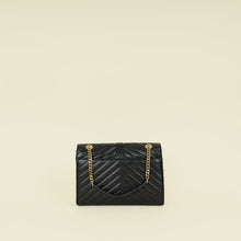 YSL Black Chevron Satchel Flap Medium Shoulder Bag