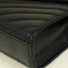 YSL Black Chevron Satchel Flap Medium Shoulder Bag