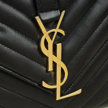 YSL Black Chevron Satchel Flap Medium Shoulder Bag