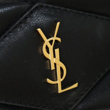 YSL Black Sade Envelope Quilted Large Clutch