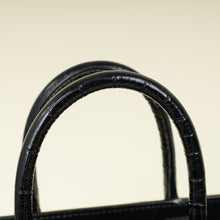 YSL Black Croco Embossed Sac De Jour Nano Bag