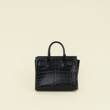 YSL Black Croco Embossed Sac De Jour Nano Bag