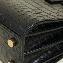 YSL Black Croco Embossed Sac De Jour Nano Bag