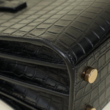 YSL Black Croco Embossed Sac De Jour Nano Bag