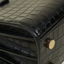 YSL Black Croco Embossed Sac De Jour Nano Bag