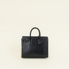YSL Black Sac De Jour Crocodile Embossed Nano Bag