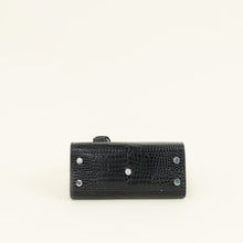 YSL Black Sac De Jour Crocodile Embossed Nano Bag