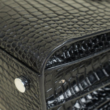 YSL Black Sac De Jour Crocodile Embossed Nano Bag