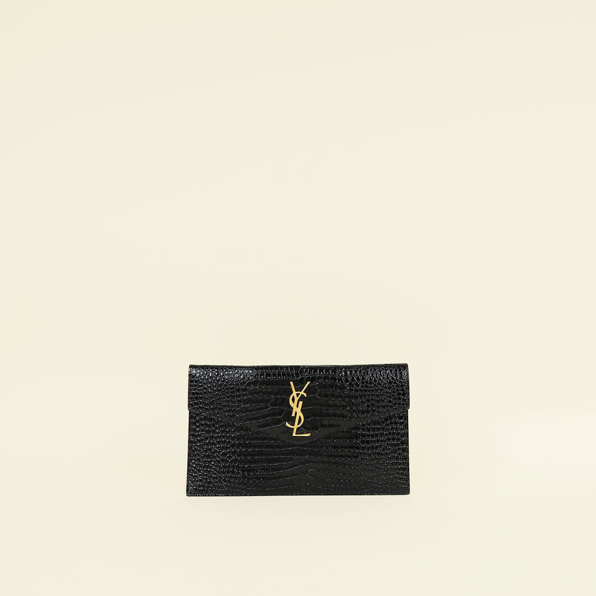 YSL Croco Embossed Uptown Clutch