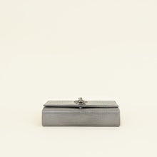 YSL Grey Kate Tassel Croco Embossed Medium Shoulder Bag