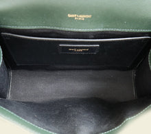 YSL Dark Green Mix Quilt Envelope Chain Medium Shoulder Bag