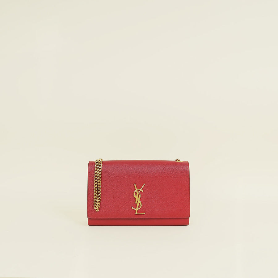 YSL Red Kate Chain Medium Shoulder Bag
