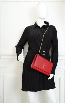 YSL Red Kate Chain Medium Shoulder Bag