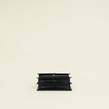 YSL Black Sunset Croco Embossed Medium Shoulder Bag