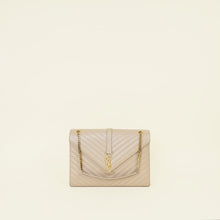 YSL Beige Chevron Satchel Large Shoulder Bag