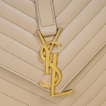 YSL Beige Chevron Satchel Large Shoulder Bag