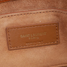 YSL Brown Croco Embossed Manhattan Clutch