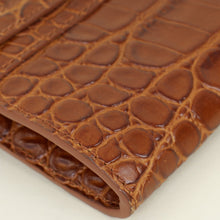YSL Brown Croco Embossed Manhattan Clutch