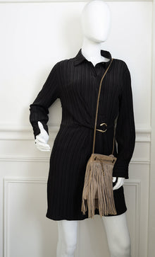 YSL Brown Grace Fringed Small Chain Bag