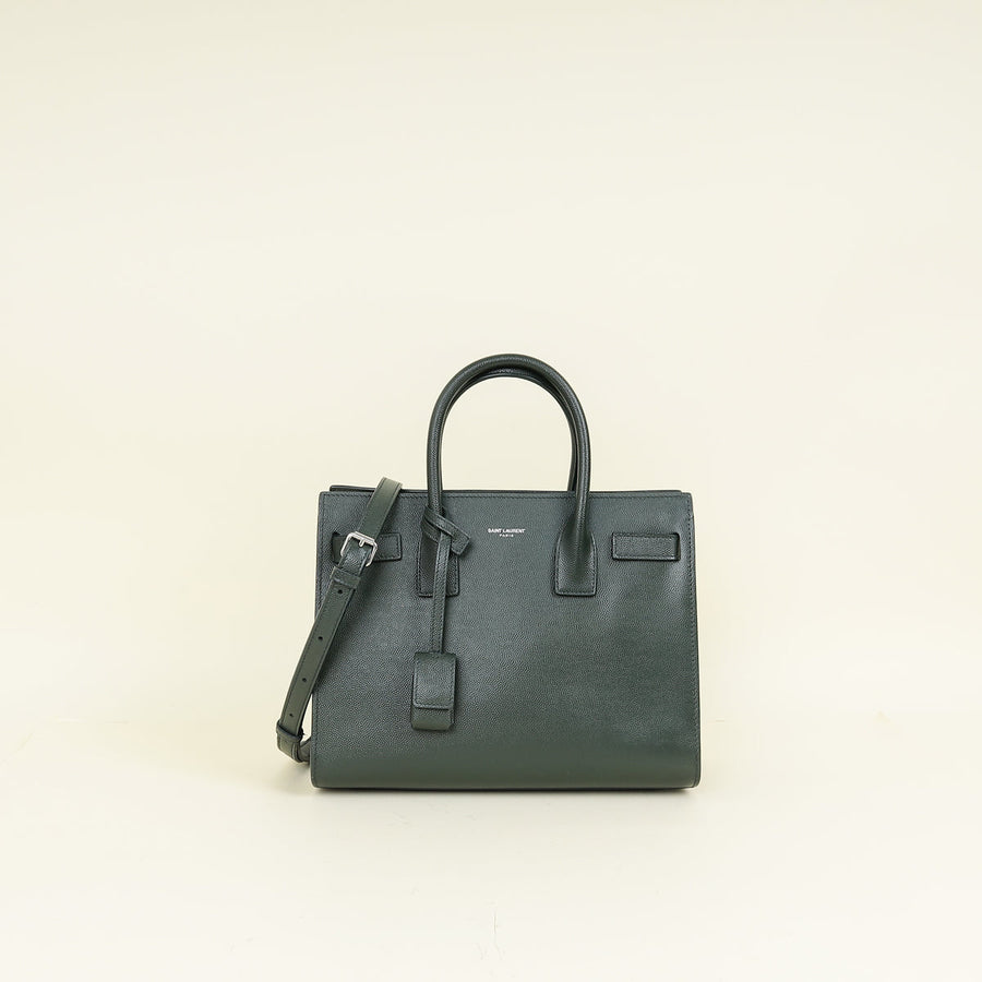 YSL Emerald Green Sac De Jour Baby Bag