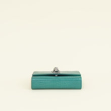 YSL Green Kate Tassel Croco Embossed Small Shoulder Bag