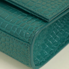 YSL Green Kate Tassel Croco Embossed Small Shoulder Bag