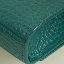 YSL Green Kate Tassel Croco Embossed Small Shoulder Bag