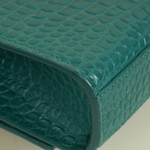 YSL Green Kate Tassel Croco Embossed Small Shoulder Bag