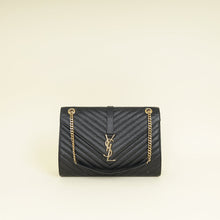 YSL Black Monogram Envelope Large Satchel Bag