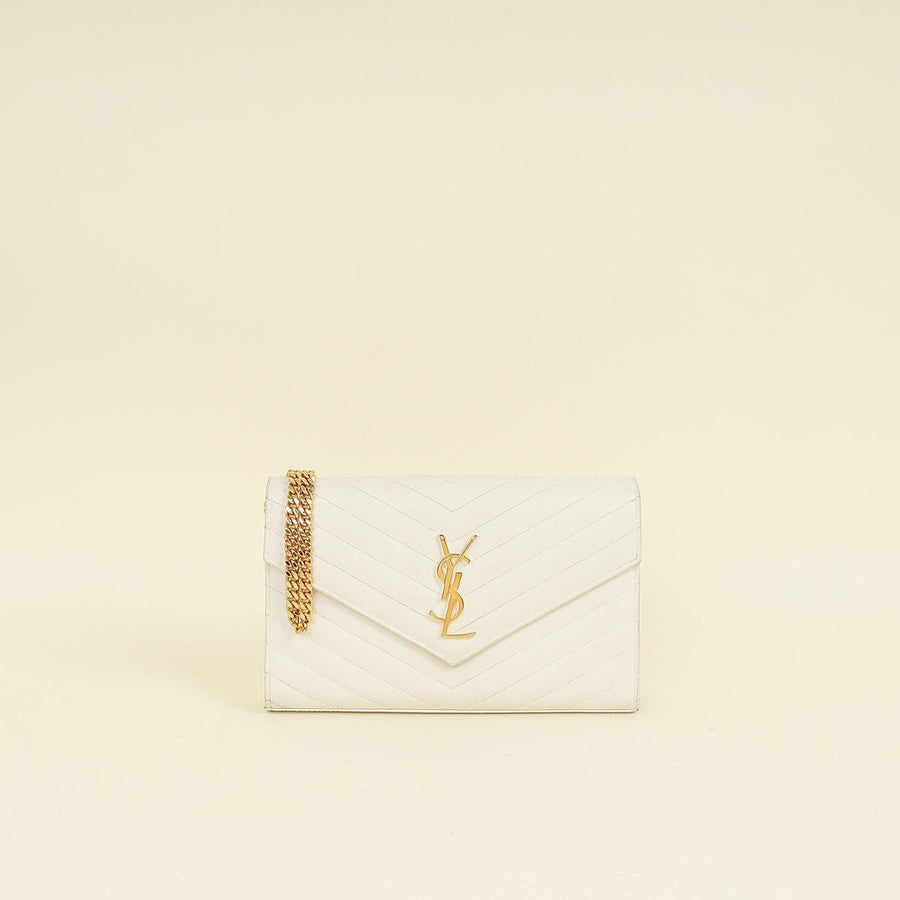 YSL Vintage Blanc Cassandre Wallet On Chain