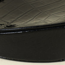 YSL Black Crocodile Embossed Heart Tassel Clutch
