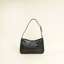 YSL Black Le 5 A 7 Croco Embossed Bag