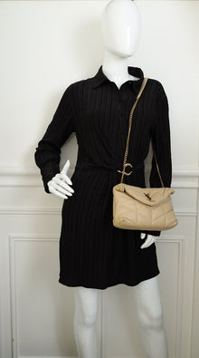 YSL Beige Puffer Toy Shoulder Bag
