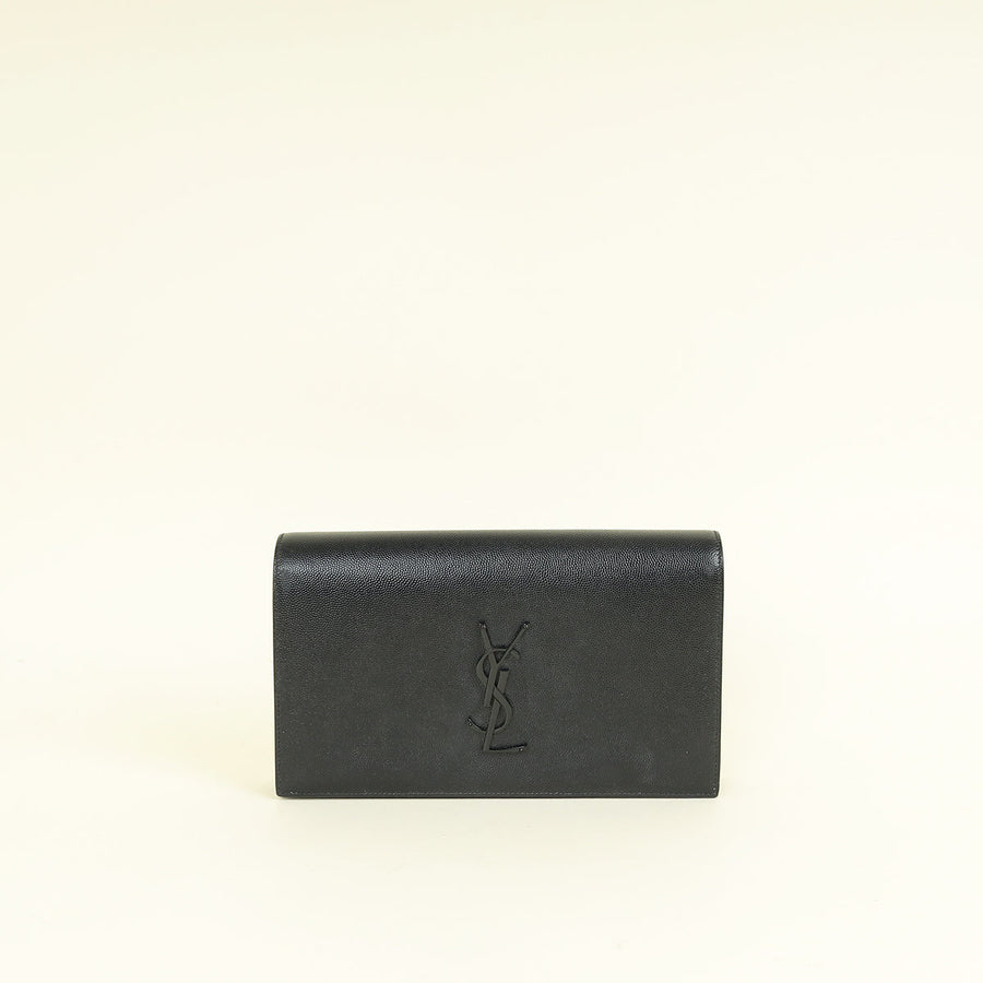 YSL Black Monogram Kate Flap Clutch