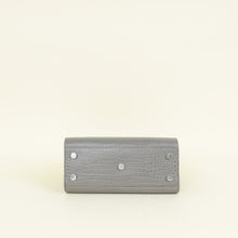 YSL Grey Nano Sac De Jour Croco Embossed Bag