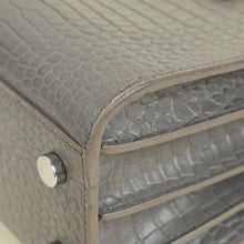 YSL Grey Nano Sac De Jour Croco Embossed Bag