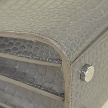 YSL Grey Nano Sac De Jour Croco Embossed Bag